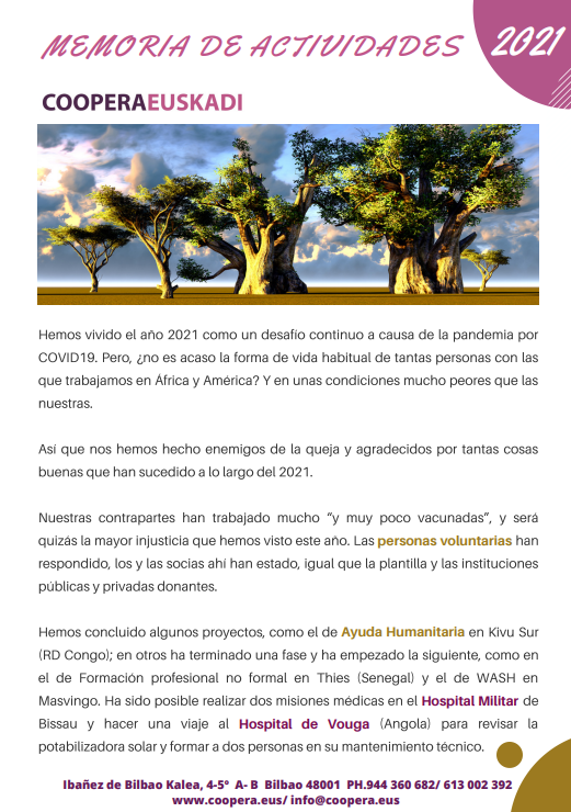 memoria coopera ONGD 2022